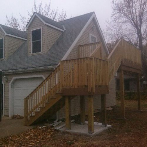 Corey built the deck and stairs you see on the sid