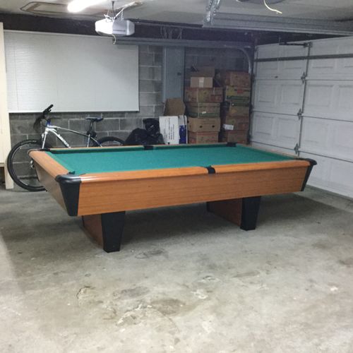 It was a smooth move. This pool table was lying on