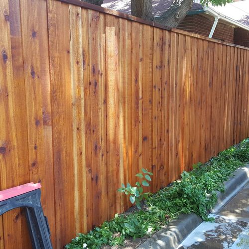I had my fence built and stained. The guy's at 806