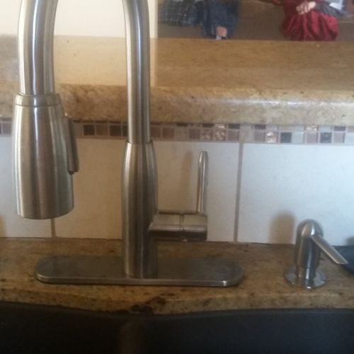 I had a kitchen faucet installed. The work was don