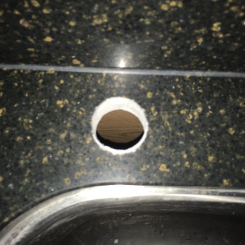 I simply needed a hole drilled into my kitchen cou