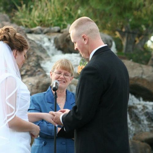 Sally Hervey officiated my son's wedding in 2011. 