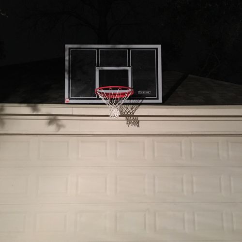 Installed a basketball hoop on the exterior of the