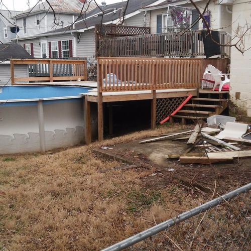 G and G construction installed above ground pool,a
