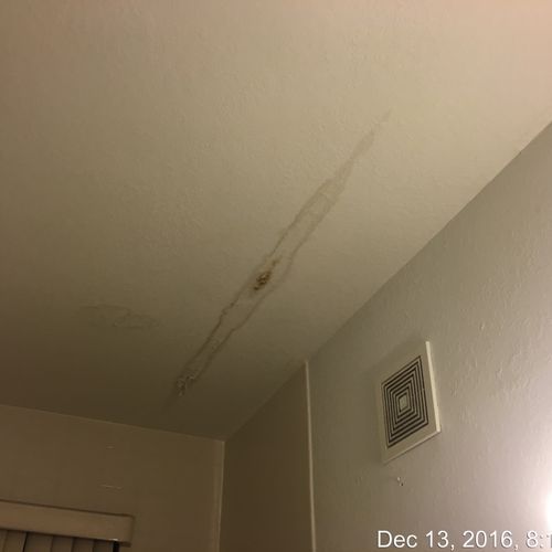 Our first floor condo bathroom ceilings had water 