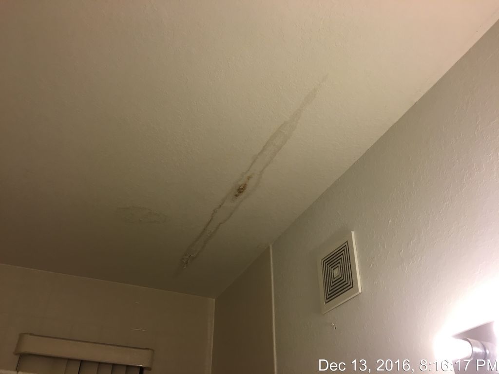 Our first floor condo bathroom ceilings had water 