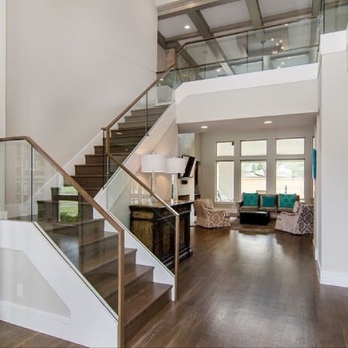 He did an amazing job installing a glass stair cas