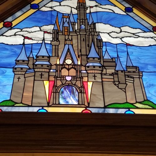 The team took great care of removing stained glass