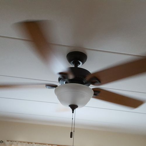 Mark installed 4 ceiling fans with lights and 1 ki