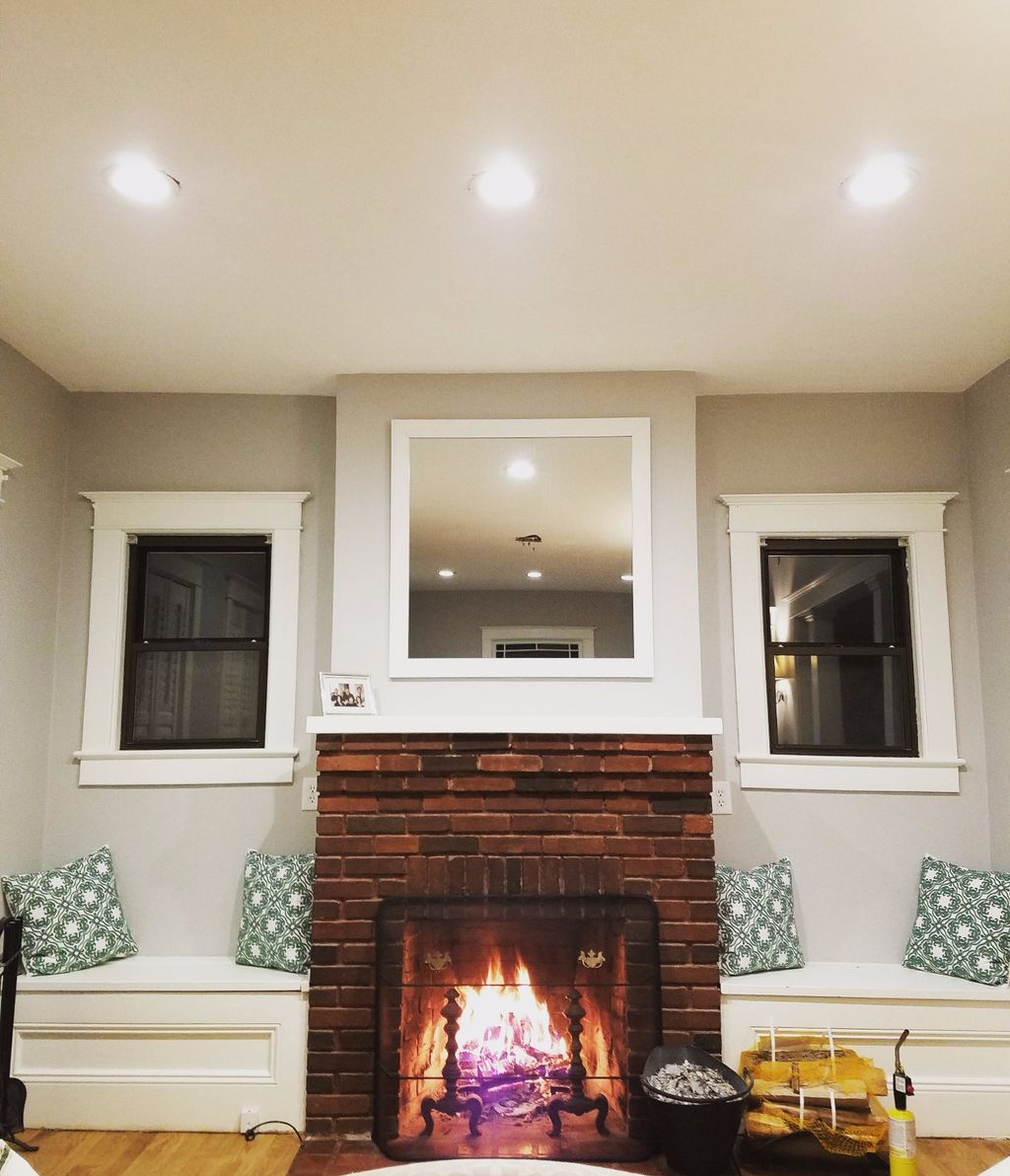 John installed recessed lighting in our living roo