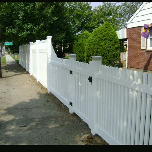 We had Lewis and Josh install some vinyl fencing. 