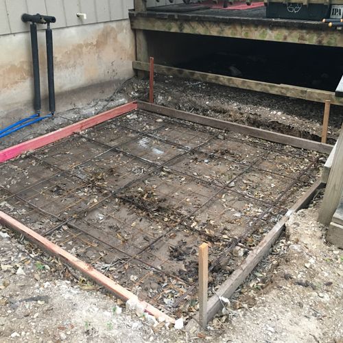 A previous  contractor had dug out an 8 x 8 area f