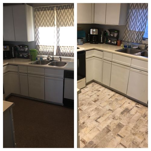Andrew Ross and his team recently installed tile f