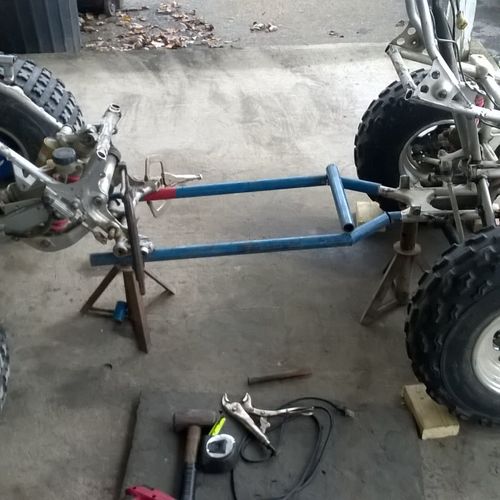 Nick welded custom frame on my 4 wheeler did great