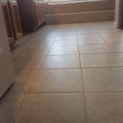 Master bathroom and guest bath floor tile installs