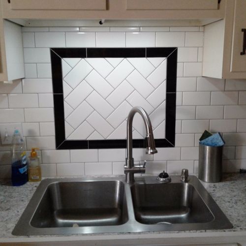 They came and did my backsplash, sink and faucet, 