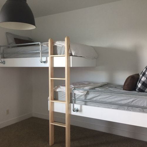 Tim built and installed two self style bunk beds i