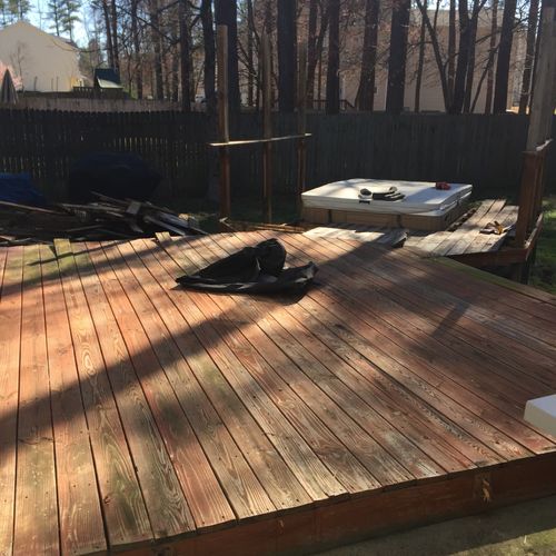 I am very satisfied with the work on my deck. It w