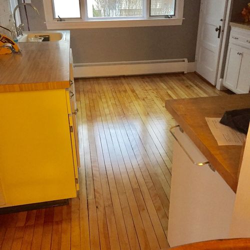Our once-damaged kitchen floor (in a 100 year old 