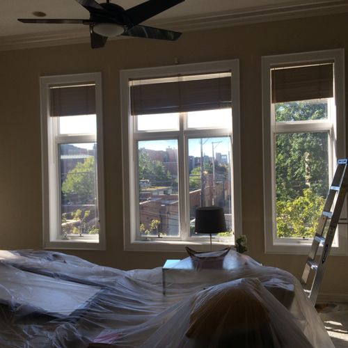 Installed crown molding and repainted ceilings, wa
