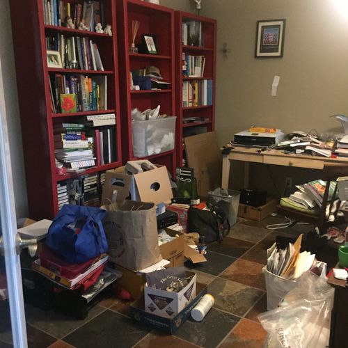 Re-organizing, clutter control! April works very h