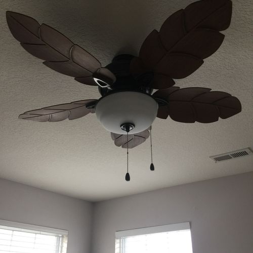 Assembled and installed three ceiling fans.  Mike 
