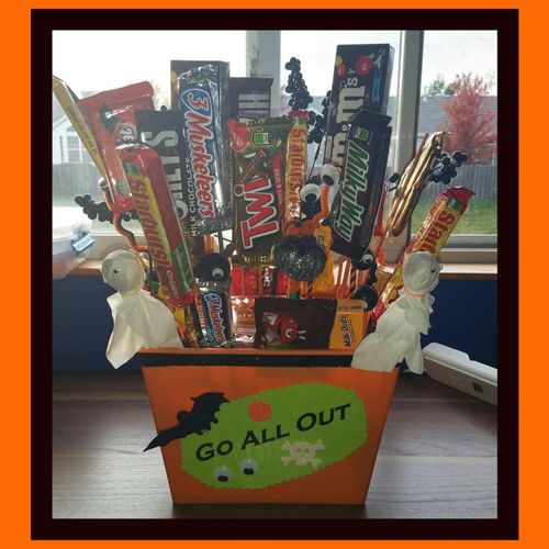 I needed a Halloween gift basket for my workplace,
