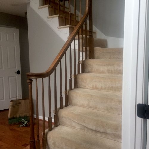David replaced our pine treads on our staircase wi