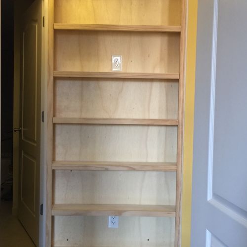 I asked Jeff to build a custom bookcase. I am very