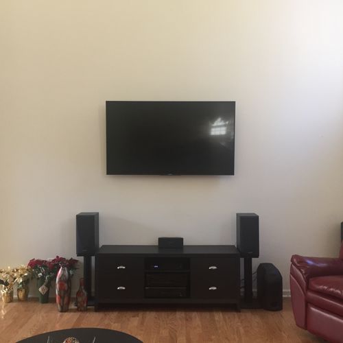I had a 65in tv mounted on my family room wall.  S