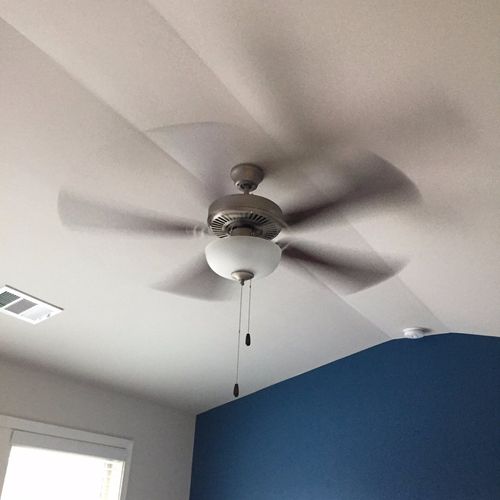 Adam Installed 2 ceiling fans and a light in my ga