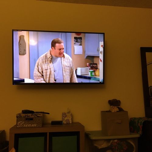 I needed a 50' tv mounted with the cables hid insi