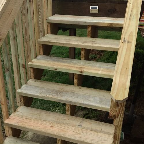 Had old deck stairs demo's and rebuilt to existing