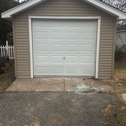 Garage door installation. Jim did a very good job,
