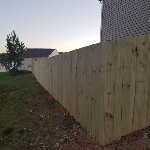 Had a wood privacy fence installed.   Everything w