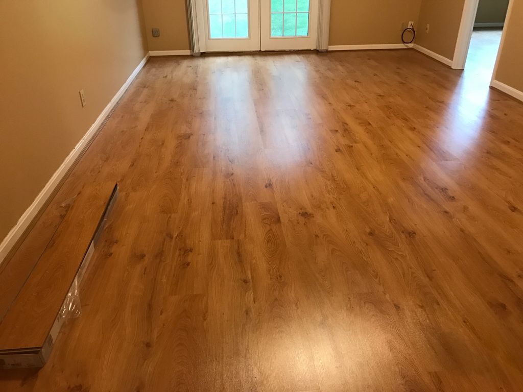 They installed new laminate wood floors. The floor