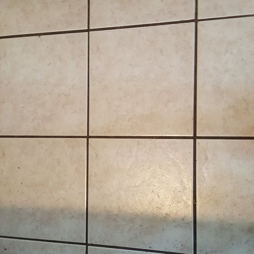 Night and day tile. Grout went from a nasty black 