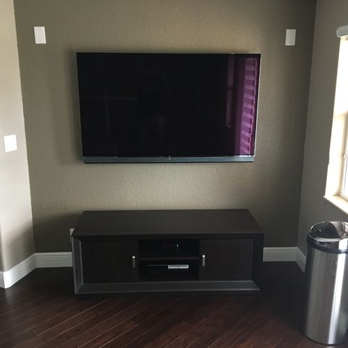 Miguel wall mounted and installed a 78" and 65" TV