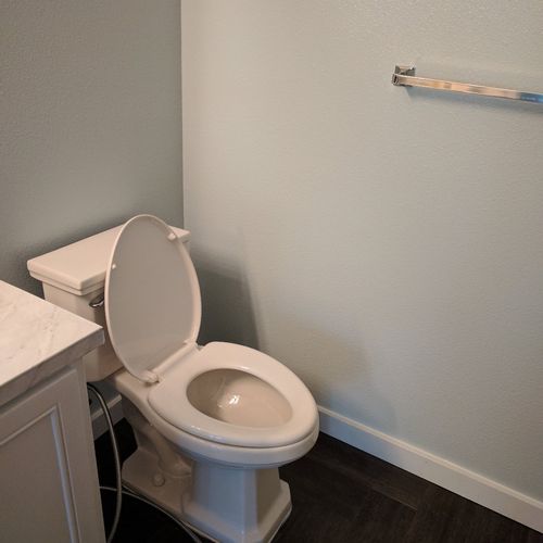 We initially wanted him to only install the toilet