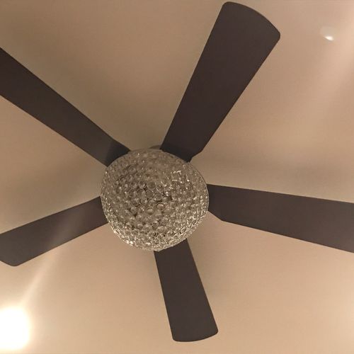 He installed 4 ceiling fans. One of the fan was re