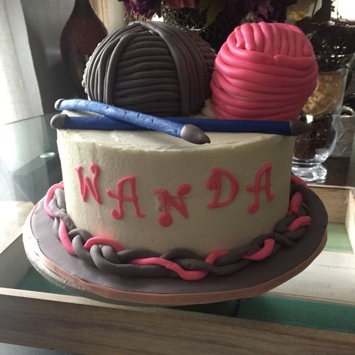 I asked for a yarn birthday cake for my mom. She d