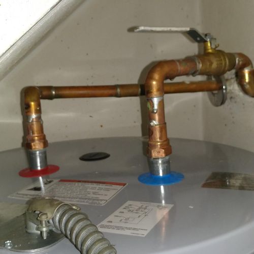 Replaced the electric water heater and added new c