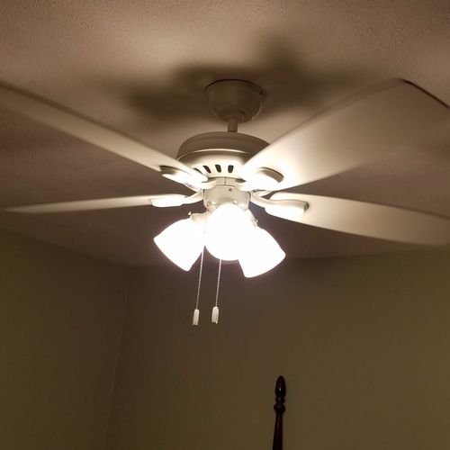 Had a ceiling fan installed. 
  John was very nice