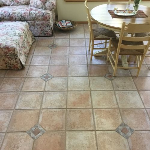 Our 20 year old ceramic tiled sunroom floor looks 