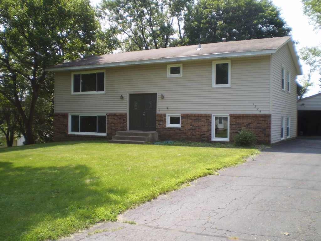 New gutter on the front of a split level duplex an