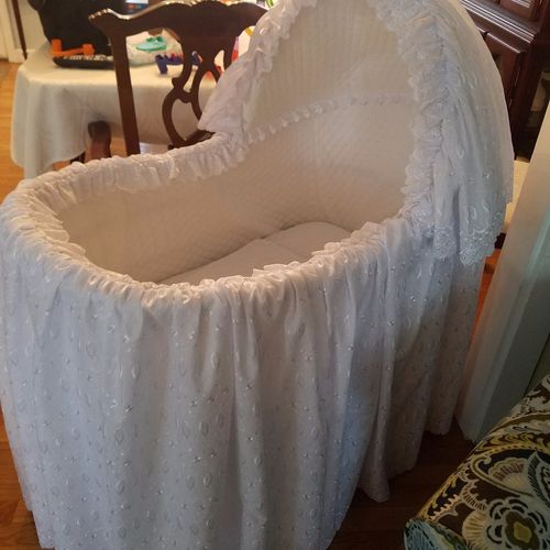 I had Tatiana reline and skirt a bassinet that has