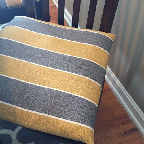Kristin made dining room chair cushion covers as w