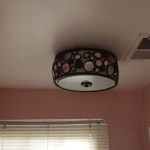 Great job on my light fixture. Ryan was timely and