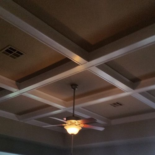 Billy started with building a coffered ceiling in 