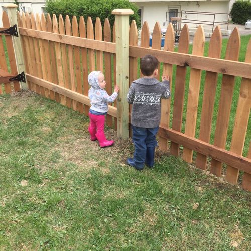 We needed a fence for the kids so my wife and moth